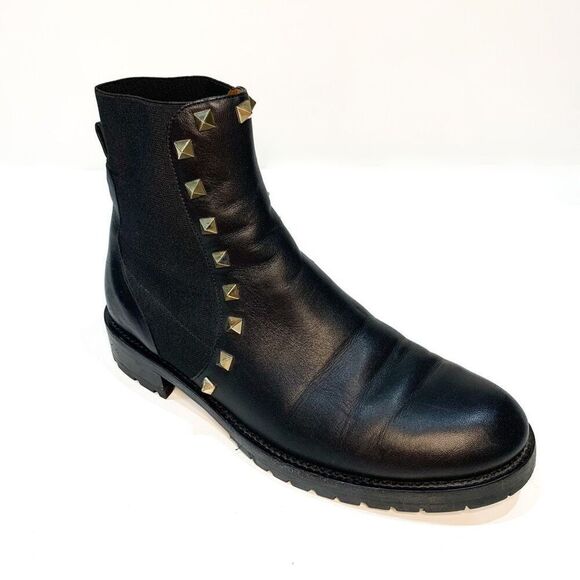 Valentino Garavani Rockstud Chelsea Boots EU 36 US 6 Black Studded Ankle Bootie - Picture 1 of 8